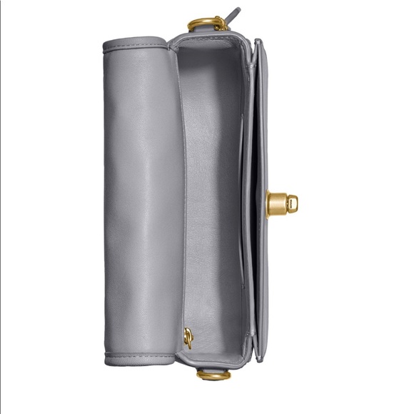 Coach Originals Quilted Turnlock Convertible Dinky 18 Leather Bag Granite Grey - Picture 5 of 11